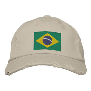 Flagga av Brasilien med Personlig Text Broderad Keps