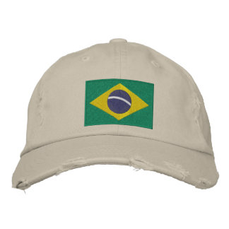 Flagga av Brasilien med Personlig Text Broderad Keps