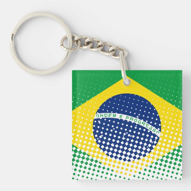 Flagga av Brasilien med rastereffekt (Framsidan)