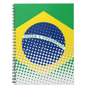 Flagga av Brasilien med rastereffekt Anteckningsbok