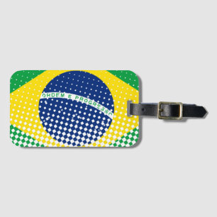 Flagga av Brasilien med rastereffekt Bagagebricka