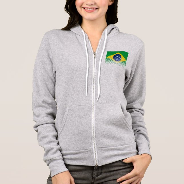 Flagga av Brasilien med rastereffekt T Shirt (Framsida)