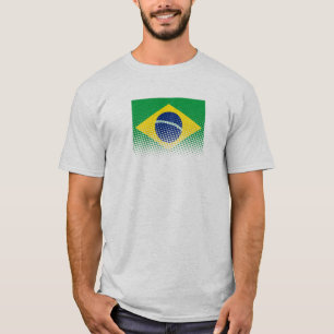 Flagga av Brasilien med rastereffekt T Shirt