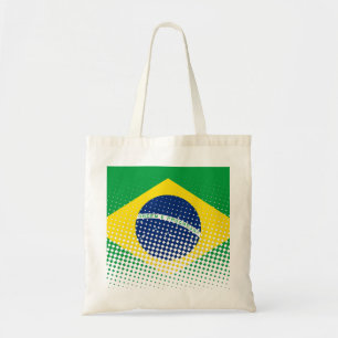 Flagga av Brasilien med rastereffekt Tygkasse