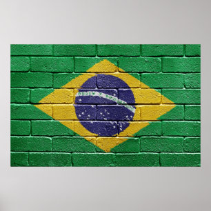 Flagga av Brasilien Poster