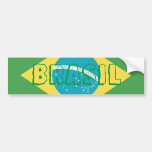 Flagga av Brasiliens Bumper Sticker Bildekal