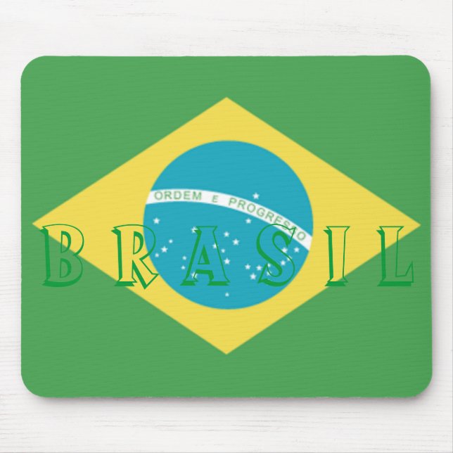 Flagga av Brasiliens musknapp Musmatta (Framsidan)