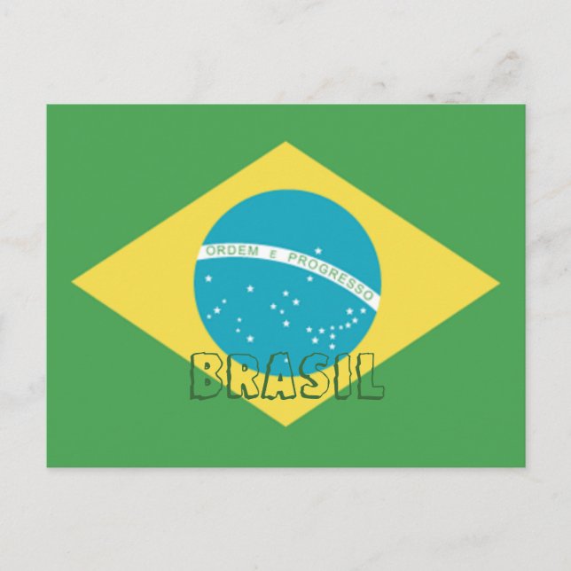 Flagga av Brasiliens vykort (Framsida)