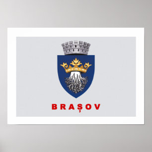 Flagga av Brasov Poster