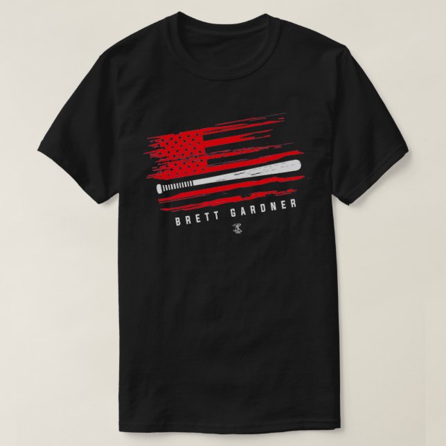 Flagga av Brett Gardner Baseball-grafisk apparat,  T Shirt (Design framsida)