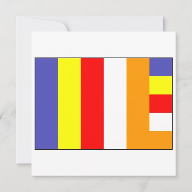 Flagga av buddism inbjudningar (Framsida)
