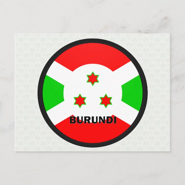 Flagga av Burundi Roundel-kvalitet Vykort (Framsida)