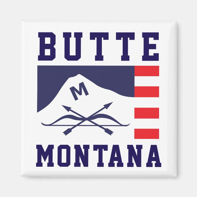 Flagga av Butte, Montana Magnet (Framsidan)