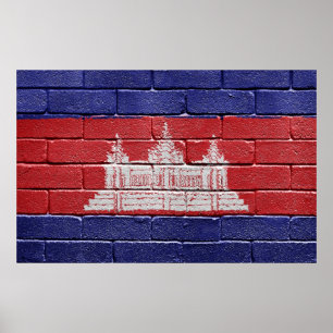 Flagga av Cambodja Poster