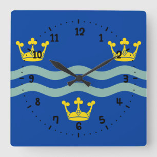 Flagga av Cambridgeshire Square Wall Clock Fyrkantig Klocka