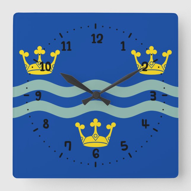 Flagga av Cambridgeshire Square Wall Clock Fyrkantig Klocka (Framsida)