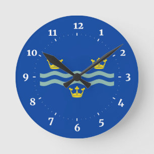 Flagga av Cambridgeshire Square Wall Clock Rund Klocka