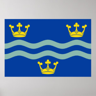 Flagga av Cambridgeshire (UK county) Poster