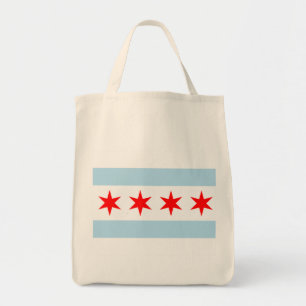 Flagga av Chicago den organiska livsmedeltotot Tygkasse