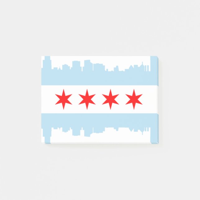 Flagga av Chicago horisont Post-it Block (Framsida)