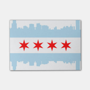 Flagga av Chicago horisont Post-it Block