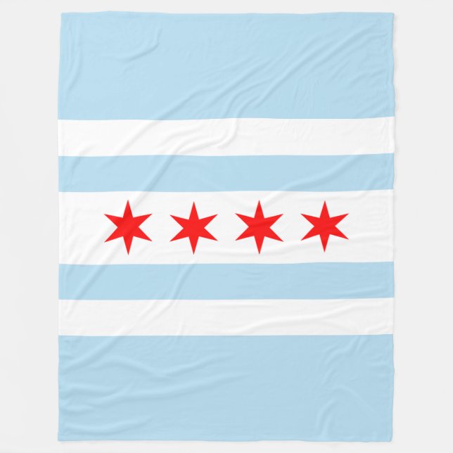 Flagga av Chicago, Illinois Fleecefilt (Framsidan)