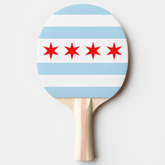 Flagga av Chicago, Illinois Ping-Pong Paddle Pingisracket (Framsidan)