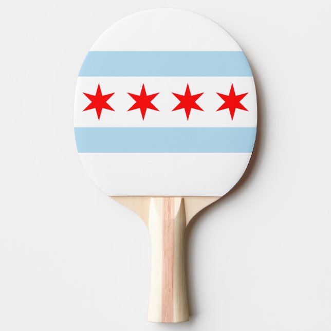 Flagga av Chicago, Illinois Pingisracket (Framsidan)