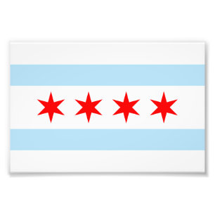 Flagga av Chicago Photo Print Fototryck