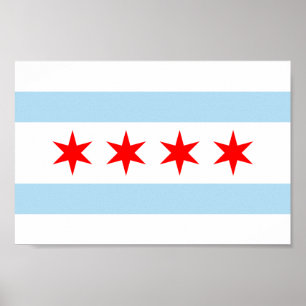 Flagga av Chicago Poster