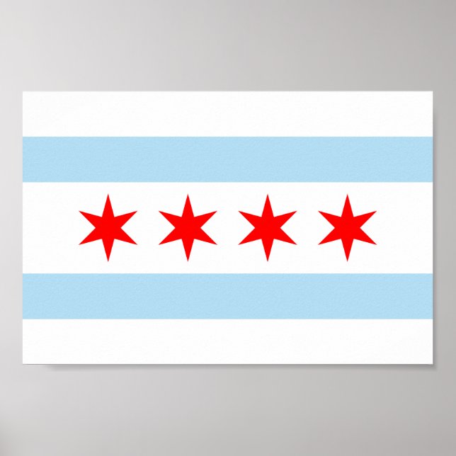 Flagga av Chicago Poster (Framsidan)