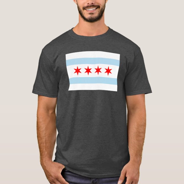 Flagga av Chicago Snöstorm Blue T Shirt (Framsida)