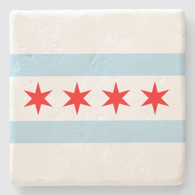 Flagga av Chicago Underlägg Sten (Framsidan)