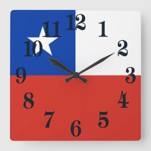 Flagga av Chile Fyrkantig Klocka