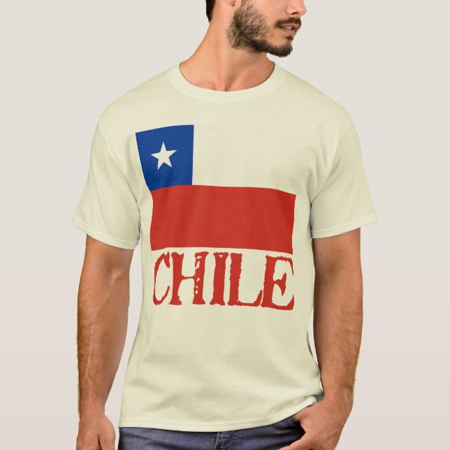 Flagga av Chile med de kända Chile tshirtsna, T-shirt (Framsida)