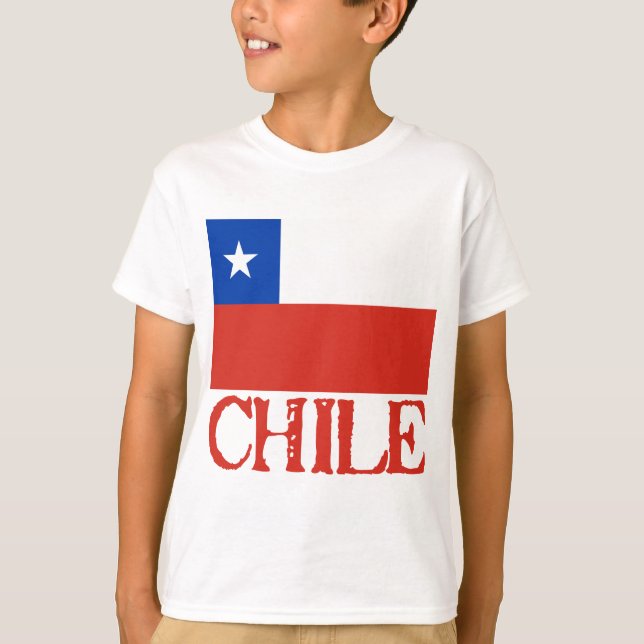 Flagga av Chile med de kända Chile tshirtsna, T-shirt (Framsida)