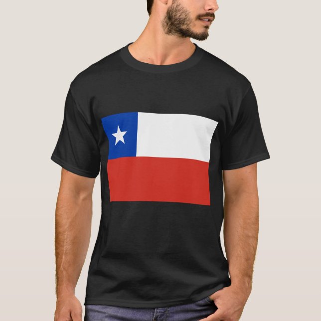 Flagga av Chile Tshirts, knäppas, dräkt Tee (Framsida)