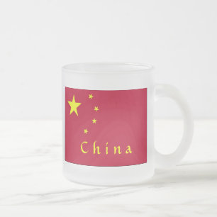 Flagga av China Frostad Glasmugg
