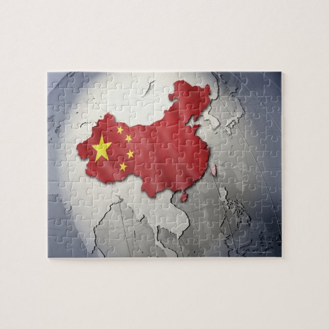 Flagga av China Pussel (Horisontell)