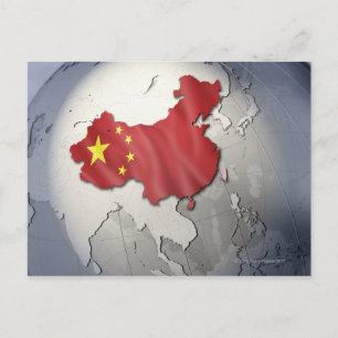 Flagga av China Vykort
