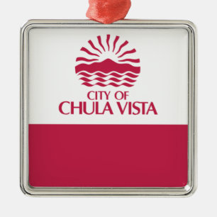 Flagga av Chula Vista (Kalifornien) Julgransprydnad Metall