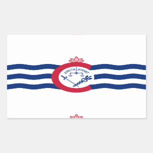 Flagga av Cincinnati, Ohio Rectangular Sticker Rektangulärt Klistermärke
