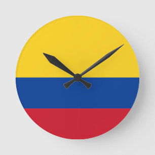 Flagga av Colombia Rund Klocka