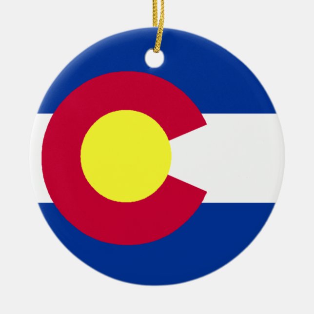 Flagga av Colorado Julgransprydnad Keramik (Framsidan)