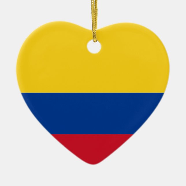 Flagga av Columbia, republik av Colombia Julgransprydnad Keramik (Framsidan)