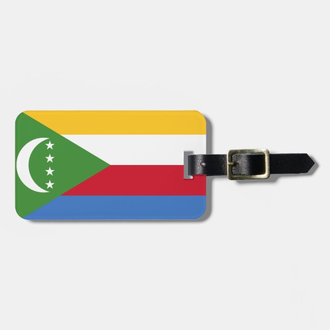 Flagga av Comoros Easy ID Personal Bagagebricka (Horisontell Framsida)
