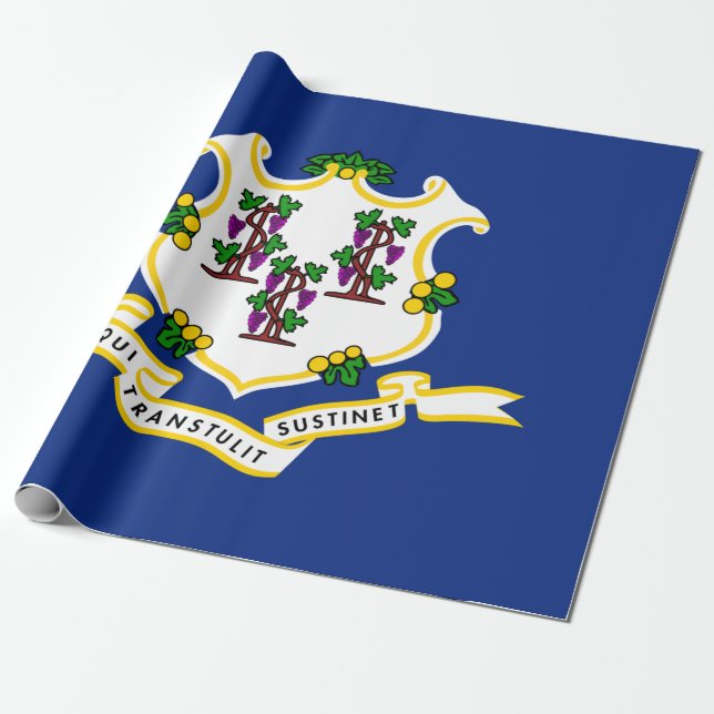 Flagga av Connecticut (USA-stat) Presentpapper (Utrullad)