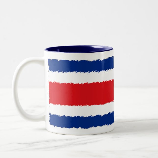 Flagga av Costa Rica Två-Tonad Mugg (Vänster)