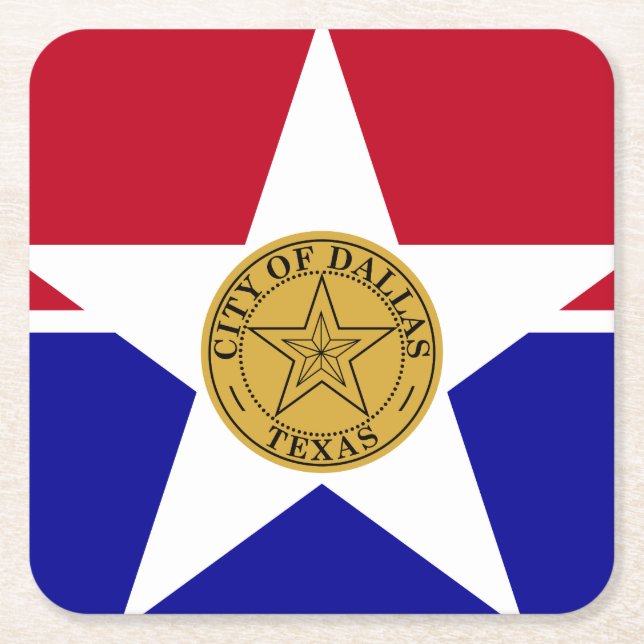 Flagga av Dallas, Papper Underlägg på Texas Square (Framsidan)