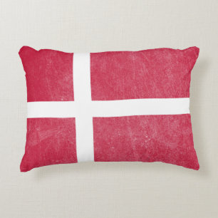 Flagga av Danmark Grunge Prydnadskudde